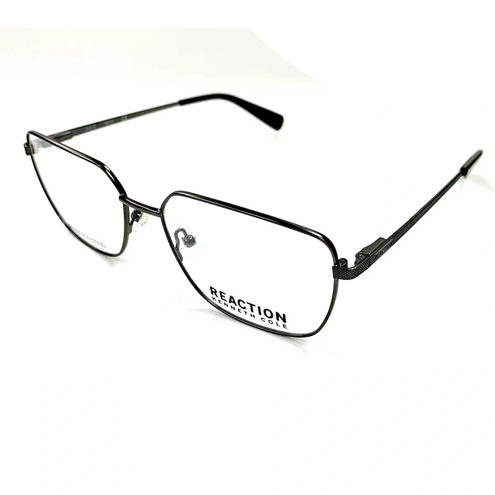 NWT Kenneth Cole Reaction KC0868 Gunmetal Rectangle 56mm Eyeglasses